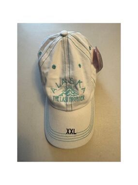 Men's Alaska Shirt Company White Teal Embroidered Baseball Hat One Size